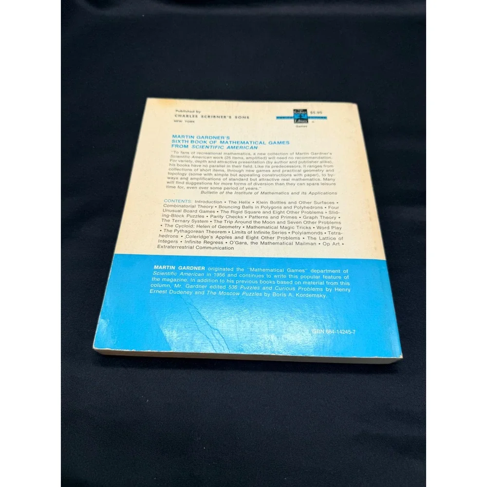 Martin Gardner's Sixth Book of Mathematical Games Scientific American Paperback